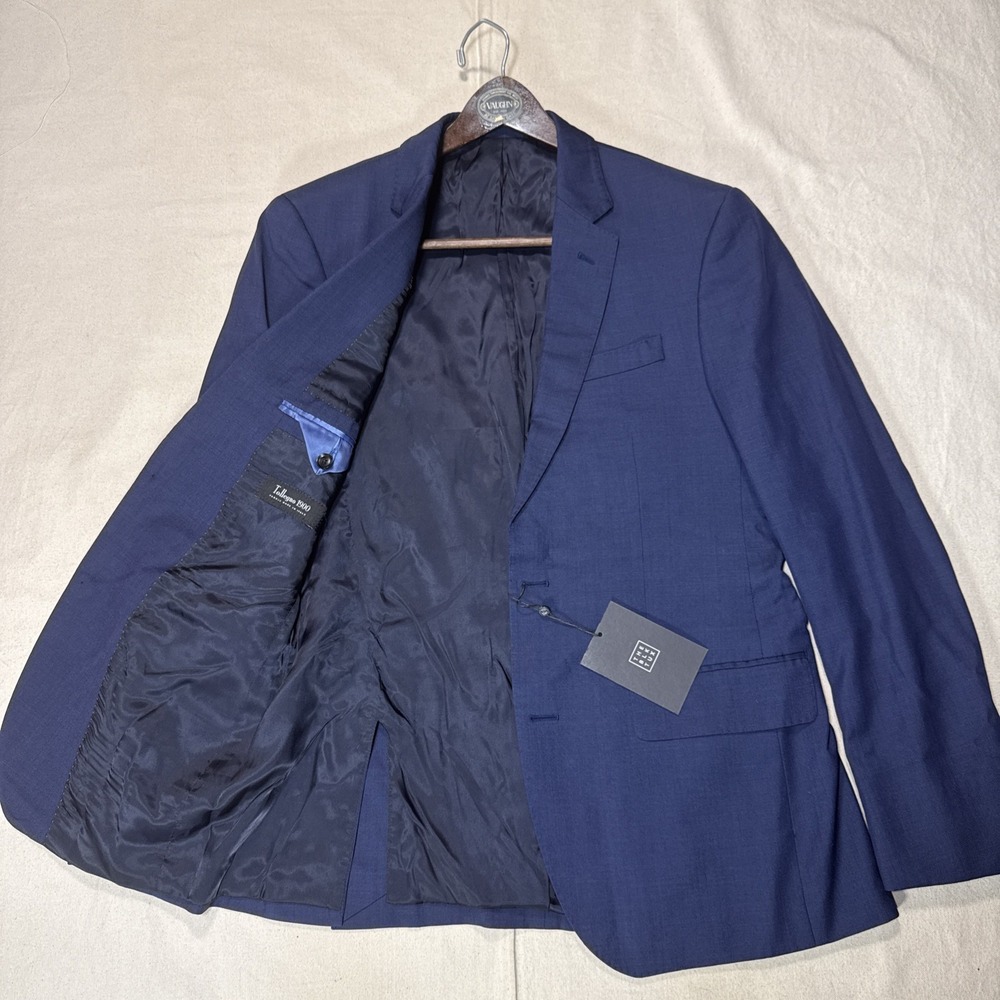 Tollegno 1900 The Black Tux Peak Lapel Tuxedo Jacket size 38R Merino Wool Navy